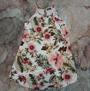 Floral Halter Dress in Pink and Green